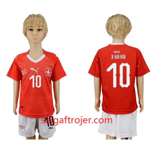 Schweiz Fodboldtrøjer Xhaka 10 Børn Hjemmebanesæt VM 2018 Schweiz Fodboldtrøjer Xhaka 10 Børn Hjemmebanesæt VM 2018